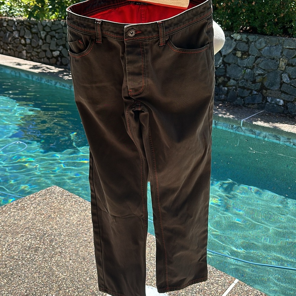 Helly Hansen Jeans 34 waist - 32 Length Brown with Orange stitching